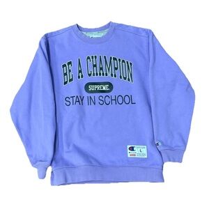 Supreme Champion Stay In School Crewneck Light Purple Size Large